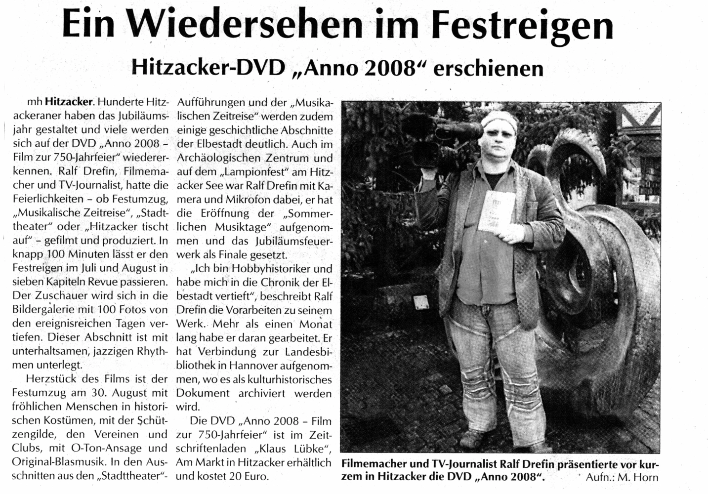 SWM-DV Studio-Artikel in der Zeitung